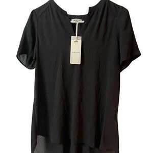 Pleione Black Chiffon Blouse